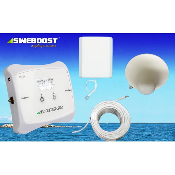 Mobilsignal förtärkare inomhus SWEBOOST (upp till 1000m2) 70dB gain 20dBm output (uteffekt) 4G 